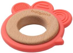 Babyono Силиконова гризалка с дървен ринг Babyono - Кокошчица (5901435413227)