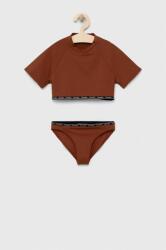 Calvin Klein kétrészes gyerek fürdőruha barna - barna 128-140