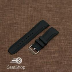 Curea silicon neagra capat curbat 22mm-49205