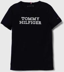 Tommy Hilfiger gyerek pamut póló sötétkék, nyomott mintás - sötétkék 128