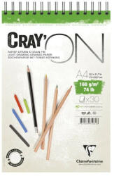  Művészeti rajztömb Clairefontaine CrayON A/4 30 lap 160g spirálos fehér