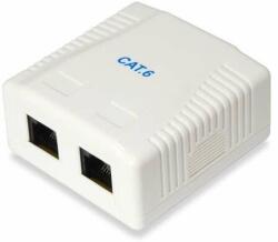 Equip Fali aljzat - 235214 (2 port, Cat6, UTP, fehér) (KELEQU235214)