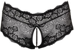 Cottelli Collection Curves Crotchless Floral Lace Panties with Stimulating Pearls 2311020 Black 4XL