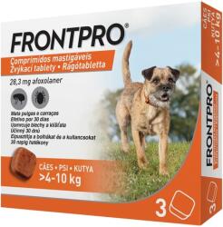 FRONTPRO tablete împotriva puricilor și căpușelor pentru câini (3 tablete; 4 - 10 kg l 3 x 28.3 mg)