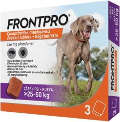 FRONTPRO tablete împotriva puricilor și căpușelor pentru câini (3 tablete; 25-50 kg l 3 x 136 mg)