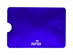 Tok bankkártya tartó, alumínium, 60×90 mm, RFID védelemmel, kék színű