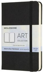 Moleskine Jegyzetfüzet 9x14cm MOLESKINE ARTMM805 Watercolor álló keményfedeles 200g 60 lap sima gumis fekete (7490152001)