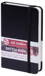 Royal Talens Skicckönyv rajzpapír 9x14cm TALENS 80lap keményfedeles gumis 140g fekete (ME8712079383497)