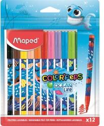 Maped Filc készlet 12db-os MAPED Color Peps Ocean LIFE 2 mm, kimosható (845701)