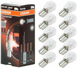 OSRAM P21W BA15S Truckstar Pro 24V halogén izzó 7511TSP 10db-os készlet