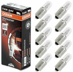 OSRAM T4W BA9S Truckstar Pro 24V halogén izzó 3930TSP 10db-os készlet (3930TSP)