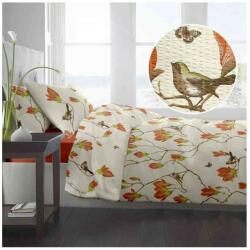  Lenjerie pat 2 persoane bumbac creponat MAGNOLIA BIRDS V. 2 - Pumpkin Lenjerie de pat