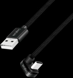LogiLink USB 2.0 Type-C kábel, C/M 180 fok - USB-A/M, alu, fekete, 2 m (CU0193)