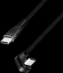 LogiLink USB 2.0 Type-C kábel, C/M 180 fok - USB-C/M, alu, fekete, 1 m (CU0190)