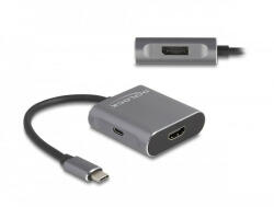 Delock USB Type-C elosztó (DP Alt Mode) - 1 x HDMI + 1 x DisplayPort MST USB Type-C PD-vel (87867) (87867)