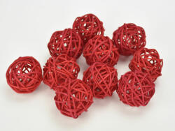  Vessző gömb piros 4cm 10db/csomag