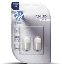 m-tech Set 2 bucati bec LED, BAY15d, P21 5W, 5mm, 12V, Rosu (LB038R)