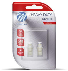 m-tech Set 2 bucati bec LED, W5W, 24V, Alb, W2.1x9.5d (LB906W)