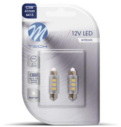 m-tech Set 2 bucati bec LED, C5W, 41mm, SV8.5, 12V, Alb (LB091W)