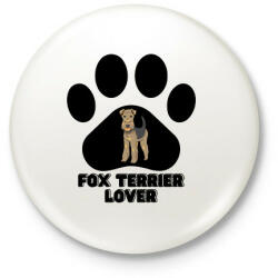 printfashion Fox Terrier Lover - Kitűző, hűtőmágnes - Fehér (14086835)