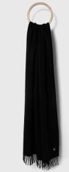 Tommy Hilfiger gyapjú sál fekete, sima - fekete Univerzális méret
