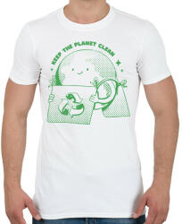 printfashion Zöld bolygó - Férfi póló - Fehér (14120674)