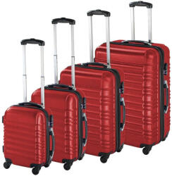 Hoppline Merev falú bőrönd szett, 4 db-os, piros
