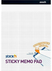 STICK N Stick' N 254x178mm 50 lap/tömb négyzetrácsos fehér öntapadó jegyzetfüzet (21853)