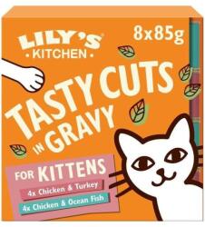 Lily's Kitchen Kitten Delicious darabok mártásban 2 ízben 8x85g