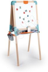 Smoby Fa kétoldalú tanulótábla Wooden Board Smoby mágneses/krétára magasságilag állítható összecsukható 80 kiegészítővel (SM410401)