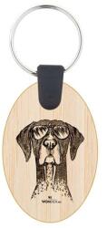 Kutya jó dolgok kulcstartó ovál bambusz Vizsla német 3, 5x5, 3x0, 3cm