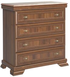 Comoda dormitor VM2, Pal Melaminat, cu 4 sertare, cu elemente din MDF, Nuc