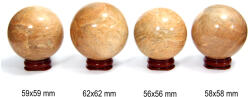 Sfera Piatra Lunii Piersica Minerala Naturala 56-62 x 56-62 mm - 1 Buc