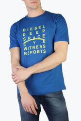 Diesel Tricou barbati cu imprimeu cu logo T_JUST_J5_00S4EL albastru (S4EL-T-JUST-L-ALBASTRU)