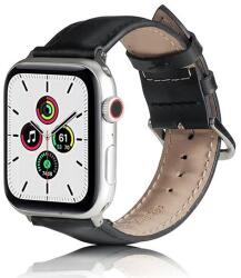 gigapack Pótszíj (egyedi méret, szilikon, bőr hatású, állítható) FEKETE Apple Watch Series 7 45mm, Apple Watch Ultra 49mm, Apple Watch Series SE 44mm, Apple Watch Series 8 45mm, Apple Watch Series 3 4 (GP-1427