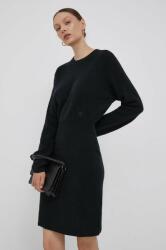 Tommy Hilfiger gyapjú ruha fekete, mini, oversize - fekete M