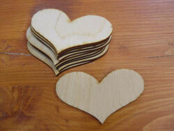 Natúr fa - Romantik szív lyuk nélkül 6x9cm 10db/csomag (CCR1641)