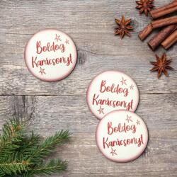 Nyomtatott fa tábla - Boldog Karácsonyt tábla 3db/csomag Fehér/Piros