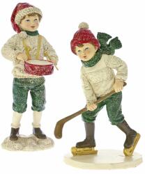 Kreativ Karácsonyi figura kisfiú hokiütővel piros-zöld