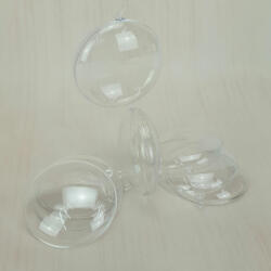  Ajándéktartó szétválasztható gömb műanyag lapos 7x2, 5cm 5db/cs - kosarbolt