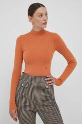 Calvin Klein pulóver könnyű, női, narancssárga, félgarbó nyakú - narancssárga XS