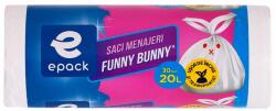 Epack Saci Menajeri HDPE Alb Epack Funny Bunny , 20L, 30 Buc (D12 014005)