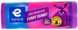 Epack Saci menajeri Epack Funny Bunny, 35 l, 52 x 57 cm + 16 cm, 20 buc rola, Mov (D17 011349)