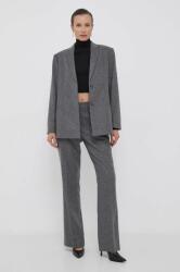 Calvin Klein gyapjú kabát szürke, sima, egysoros gombolású - szürke 36