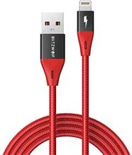 BlitzWolf BW-MF10 Pro Red 1, 8m USB/Lightning piros adat- és töltőkábel (BW-MF10 PRO RED)