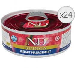 N&D Quinoa Weight Management Adult Nedves macskaeledel, 24 x 80 g