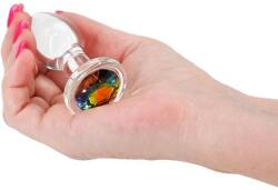 NS Novelties Dop Anal Cu Bijuterie Crystal Desires Rainbow Gem, Small, 7 Cm