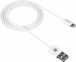 CANYON Lightning apa - USB-A apa Adat- és töltőkábel 1m - Fehér (CNE-CFI1W)