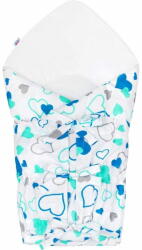  NEW BABY Klasszikus megkötős pólya kék szívecskék