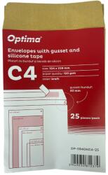 OPTIMA Plic C4 (324x229mm), lipire siliconica, 25 buc/set, Optima - kraft (OP-5900KC4-25) - birotica-asp